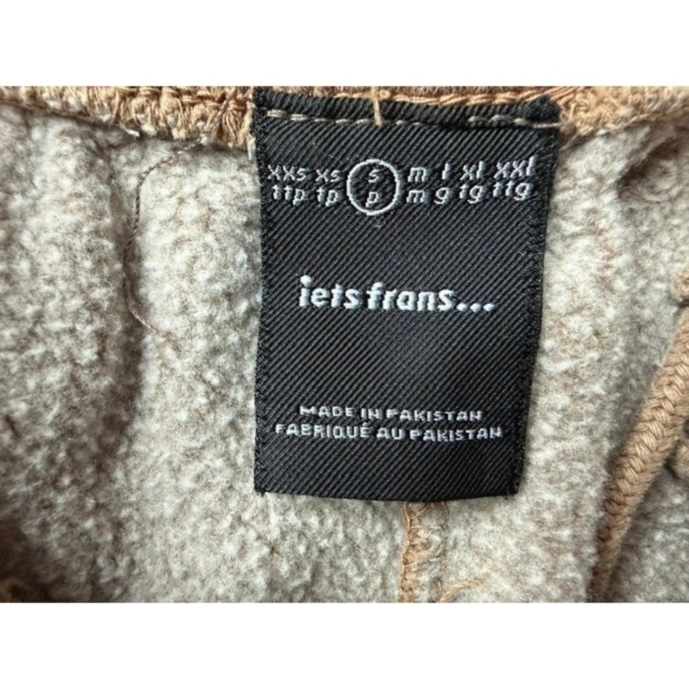 Iets Frans Tan Brown Fleece Sweat Shorts Raw Hem Small Loungewear Athleisure - Picture 3 of 3